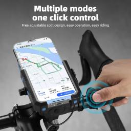 Multifuncional 3-em-1 luz dianteira da bicicleta suporte do telefone móvel chifre elétrico 1600mah farol da bicicleta lanterna acessórios da bicicleta - Image 3