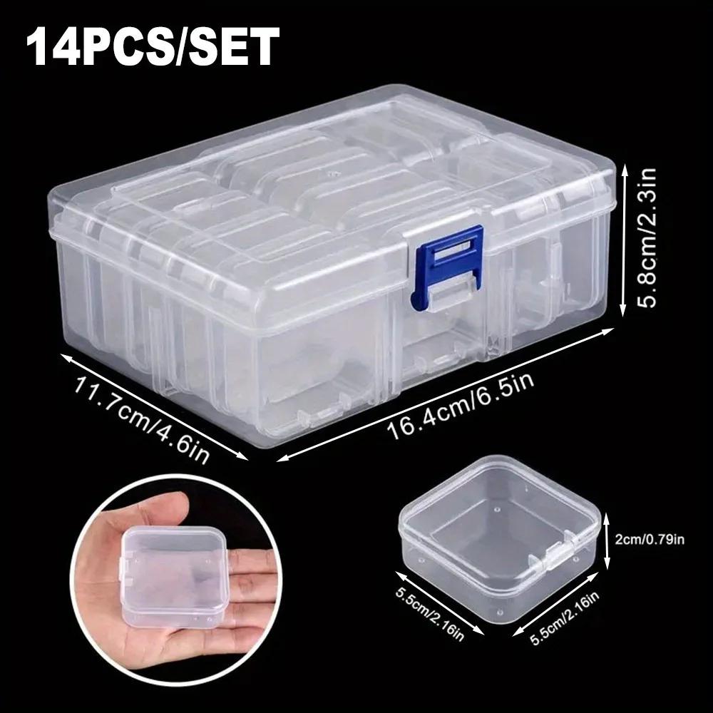 1 conjunto de 14/20/28/45 cintas, caixa de armazenamento de contas de plástico transparente para arte em unhas, joias, artesanato, pintura diamante, mosaico - Image 1