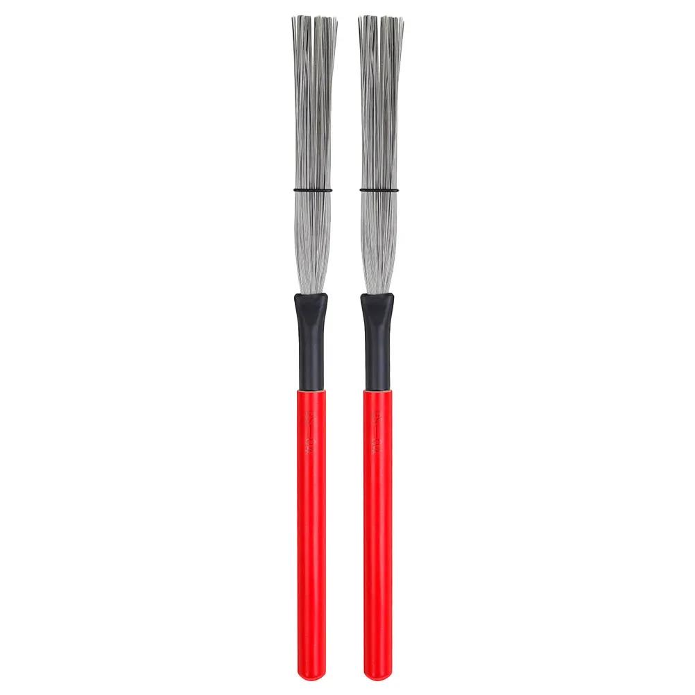 Tambor Sticks and Brush Set for Kids, Fio de percussão, Metal, Jazz, Snare, Cajon, Instrumento de limpeza, Acessórios Aço, Bastão de madeira - Image 1