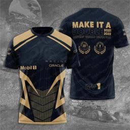 Camiseta holandesa masculina de corrida com logotipo extragrande, alta qualidade, campeão mundial de Verstappen, manga curta, 1 piloto, fãs, 2022 - Image 6
