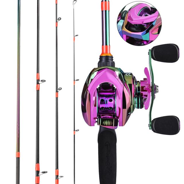 Pólo de Pesca Portátil Sougayilang em Fibra de Carbono com Combo de Vara e Carretilha de Alta Velocidade, 1.8m a 2.4m, Relação 7.2:1, 12 + 1 Rolamentos BBS