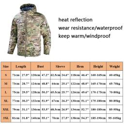 Casaco de combate tático Windproof masculino, jaqueta de aquecimento, roupas de airsoft, casacos térmicos, camping, caminhadas, inverno - Image 2