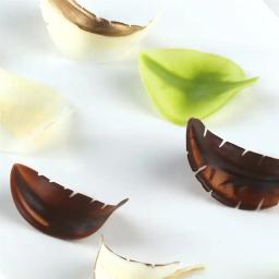 5 pçs de aço inoxidável folhas de chocolate pena espátula faca modelagem fazendo ferramentas mousse bolo decoração ferramentas de cozimento - Image 5