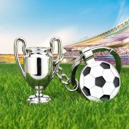 3D Metal Futebol Troféu Keychain para Eventos Esportivos, lembrança Keyring, pequeno presente, Copa Europeia, pingente periférico - Image 4