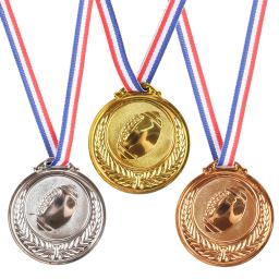 Prêmio Medalhas com Fita Do Pescoço, Ouro, Prata, Bronze, Prêmio, Vencedor Plástico, Competição Esportiva, 6,5 cm, 3Pcs - Image 6