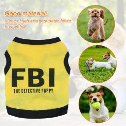 Cão t camisa do cão de algodão camiseta do cão do fbi camisa masculina animal estimação roupas gato colete de segurança tamanho preto s a l - Image 5
