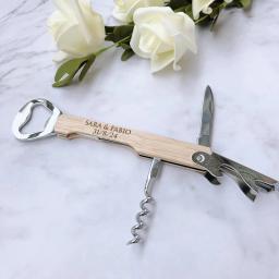 Personalizado Gravado Madeira Vinho Saca-rolhas e Abridor De Garrafas De Cerveja, Favor De Festa De Casamento, Presentes Personalizados Para Convidados, Pacote De 10Pcs - Image 3