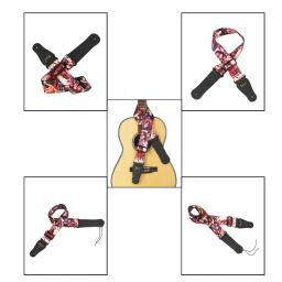 Correia de guitarra ajustável poliéster impressão de alta qualidade estilo étnico puro algodão bordado acessórios de guitarra acústica elétrica - Image 5