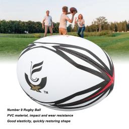 PVC Inflável Prática Bola para Jogo e Treinamento Diário, Bola De Rugby Branco, Número 9, Alta Elasticidade - Image 1