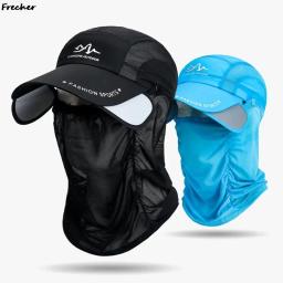 Unisex Respirável Mesh Sun Hat, Professional Outdoor Sports Caps, Caminhadas, Pesca, Ciclismo, Face Cover Viseiras, Novo - Image 2