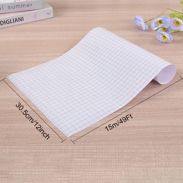 Rolo de Papel de Transferência de Vinil Transparente com BGrid - Fita Autoadesiva Ideal para Decalques, Sinais e Paredes