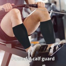 Suporte de panturrilha de compressão para homens e mulheres, elástico esportivo, mangas respiráveis, futebol, ciclismo, corrida, 1 par - Image 3