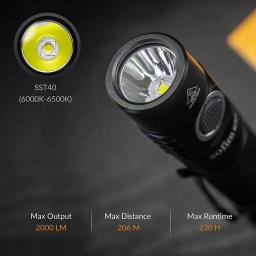 (Código: SC31T08, economize 8 $) Soffirn SC31T 2000LM Lanterna tática USB C recarregável LED Tocha 18650 Lanterna com interruptor traseiro - Image 4
