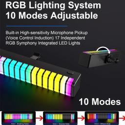 Música visível som do carro luz 17 rgb led rhythm captador lâmpada atmosfera tela 3d barra de luz 2 em 1 luzes ambient ambient ambient ambient ambient ambient - Image 5