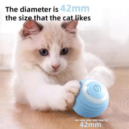 Bola interativa inteligente para gato, Brinquedo eletrônico do animal de estimação do cão, Jogo interno, Bola mágica de rolamento automática para gatos - Image 2