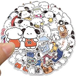 Yowoyowoo-cão dos desenhos animados adesivos, 50pcs, bonito, para o telefone, laptop, guitarra, carro, garrafa, bagagem, presente das crianças - Image 6