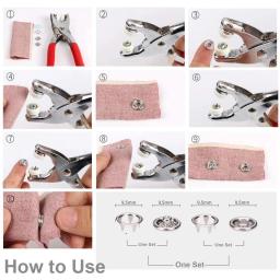 50 conjuntos de botões de pressão de metal 9 mm, kit de fixadores de pressão, suprimentos de artesanato diy para instalação de roupas, bolsa, acessórios de costura - Image 3