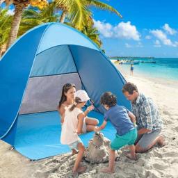 Tenda de acampamento ultraleve, camada única, portátil, revestimento anti-uv, para ao ar livre, praia, pesca, uf 50 + - Image 1