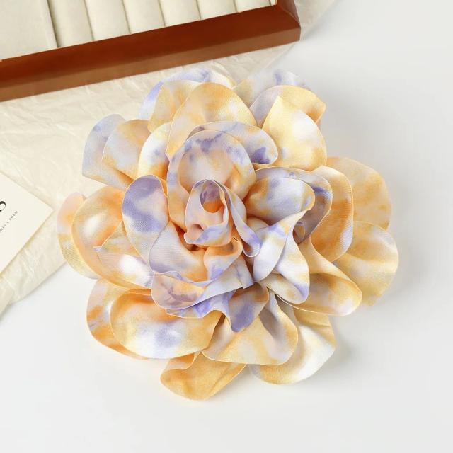 Broche de 20cm com grande flor para cachecol e lapela - Acessório de moda feminino para festas e presentes