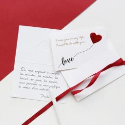 Cartões artesanais para o presente do dia dos namorados, cartão postal do amor, cartões do convite do casamento, aniversário para ela, DIY - Image 4