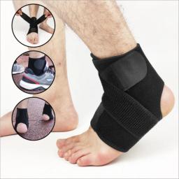 Suporte Elástico de Tornozelo para Proteção de Ginásio Bandagem de Pé Correndo Faixa de Tornozelo Preto Guarda de Segurança Esportiva 1Pc - Image 1