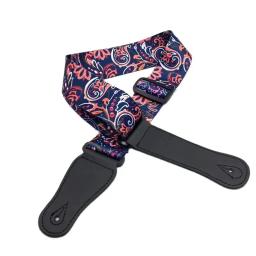 Correia de guitarra macia impressa, Nylon ajustável alargamento, espessamento para baixo elétrico acústico, padrão único, multi cor - Image 3
