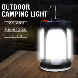 Lanterna de acampamento recarregável LED com LED dobrável, luz de tenda portátil, 3 modos de luz, apto para caminhadas - Image 1