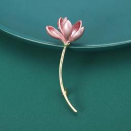 Broche De Flor De Lótus Rosa Para Mulheres, Pinos De Lapela De Lírio De Água, Emblema Da Planta, Banquete De Casamento, Terno De Vestido, Acessórios De Escritório, Jóias - Image 5