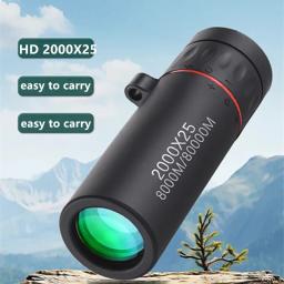 Ao ar livre 2000x25 hd telescópio monocular mini portátil telescópio do telefone móvel com suporte acampamento caça observação de pássaros telescópios - Image 1