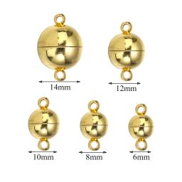 Fechos Magnéticos De Cobre Para Fazer Jóias Forma De Bola, Conexão De Colar, Pulseira De Couro DIY, 5 Conjuntos, 6mm, 8mm, 10mm, 12mm, 14mm - Image 6