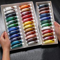 Profissional pintura acrílica tintas aails tecido artesanato desenho conjunto de roupas óleo mobiliário escova tintas cor airbrush arte da lona - Image 3