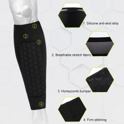 Favo de mel de futebol caneleiras protetores de futebol esportes legging shinguards mangas perna protetor engrenagem protetora haste - Image 2