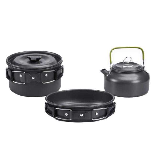 Conjunto Completo de Utensílios de Cozinha para Camping: Equipamento Leve para Viagens, Trekking e Caminhadas ao Ar Livre em Alumínio