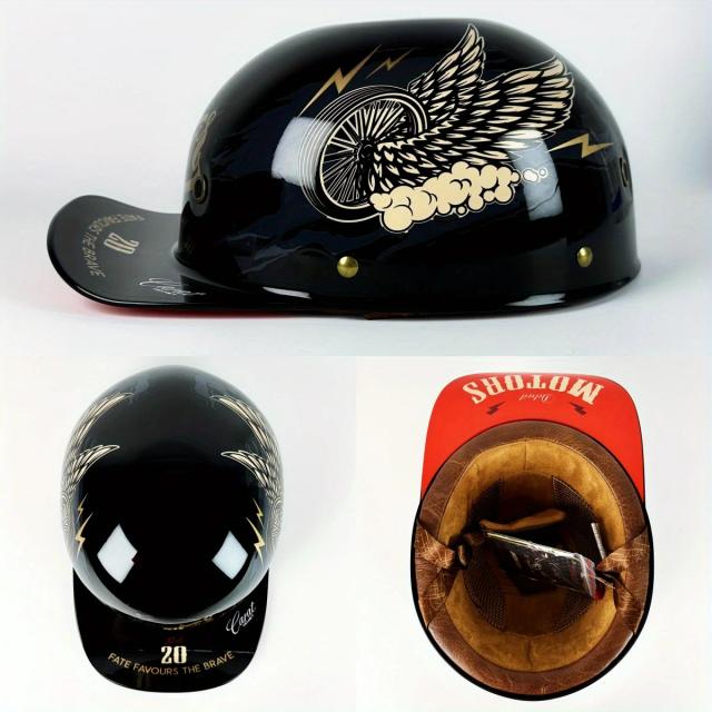 Capacete Meio Capacete Retro para Veículos Elétricos e Motos - Todas as Estações