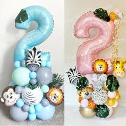 Balão de animais, safari, conjunto de mace decorations, para crianças de 1 a 3 anos, selvagem, para decoração de festa de aniversário, 30 a 35 peças - Image 1