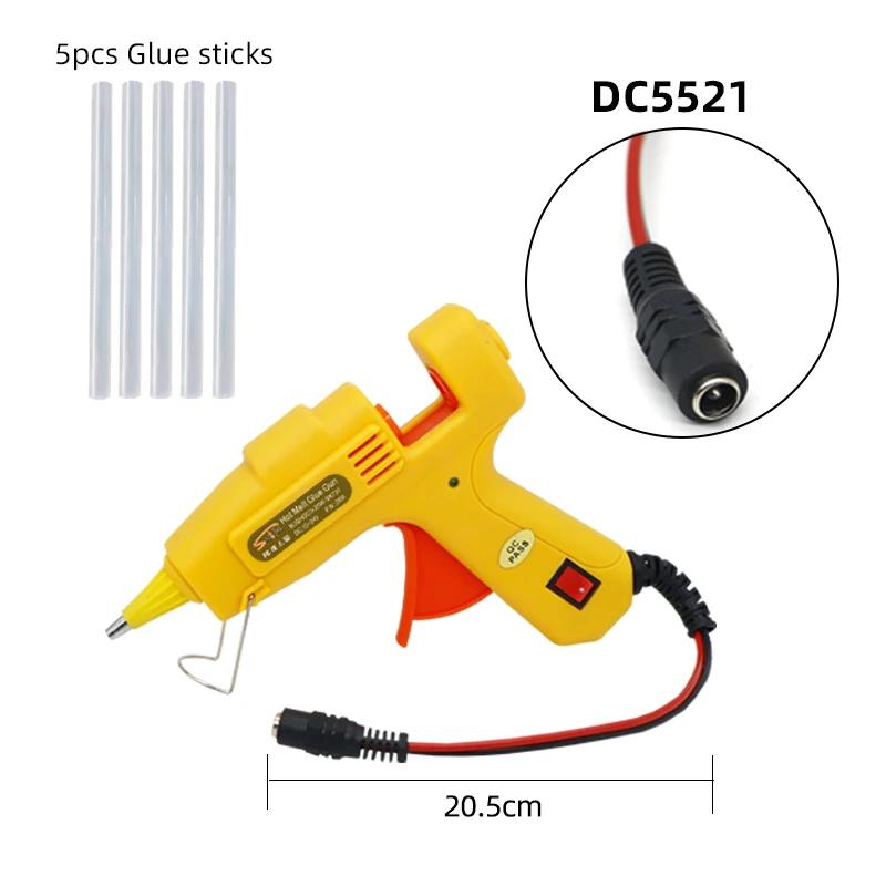 12v/24v pistola de cola quente 25w melt gun 7mm cola stickmodel e ferramenta de reparo de artesanato xt60/t/dc5521/plugue do carro para o uso ao ar livre - Image 1
