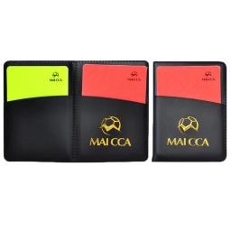 Futebol árbitro registro livro com carteira de couro e lápis, fluorescente vermelho cartões amarelos, papel de gravação, equipamento de futebol - Image 3