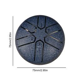 Aço Tongue Drum para Outdoors, Rain Drum Instrument, Mini Hand Drum, Ethereal Drum, Sticks, Percussão Drum Acessórios, 3 polegadas, 6 tons - Image 6