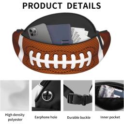 Futebol americano fanny packs pacote de cintura viagem para adultos crossbody saco sling bolso cinto com alça ajustável para esportes - Image 4