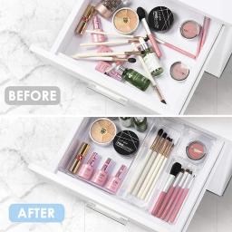 Organizador de gaveta clara com divisor, caixa de armazenamento transparente, caixas para utensílio, cosméticos, mercearia, cozinha, talheres - Image 6