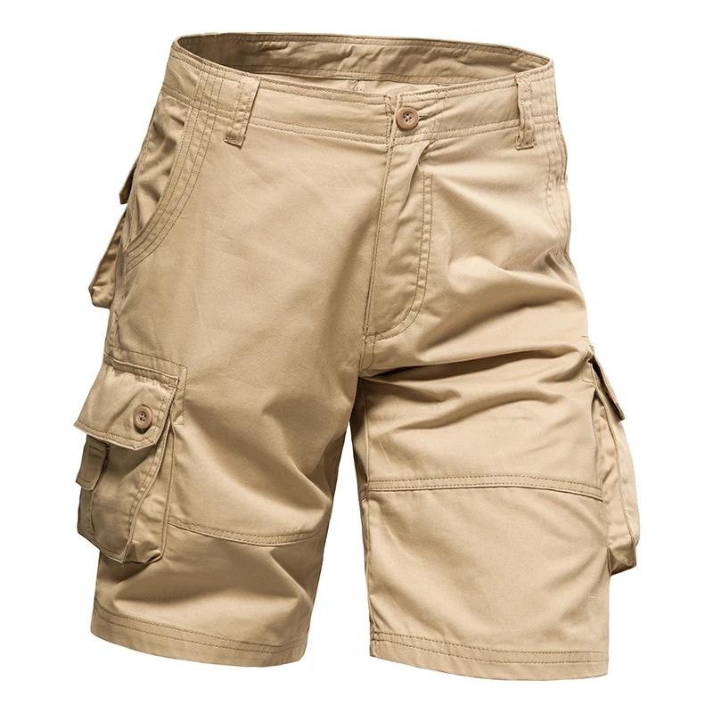 Calções masculinos soltos tamanho grande multi-bolso macacão verão algodão confortável calças de níquel ao ar livre casual esportes calças de praia - Image 1