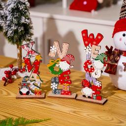 Letras Pintadas De Madeira Homem Velho Sem Face, Ornamentos DIY Pêndulo De Gnome De Natal Presentes De Ano Novo Decoração de Natal - Image 1