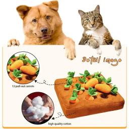 Tapete de cenoura para cães e gatos, brinquedo quebra-cabeça com 12 cenouras, animal de estimação interativo, alívio do estresse, brinquedos mastigáveis pequenos, médios, grandes - Image 4
