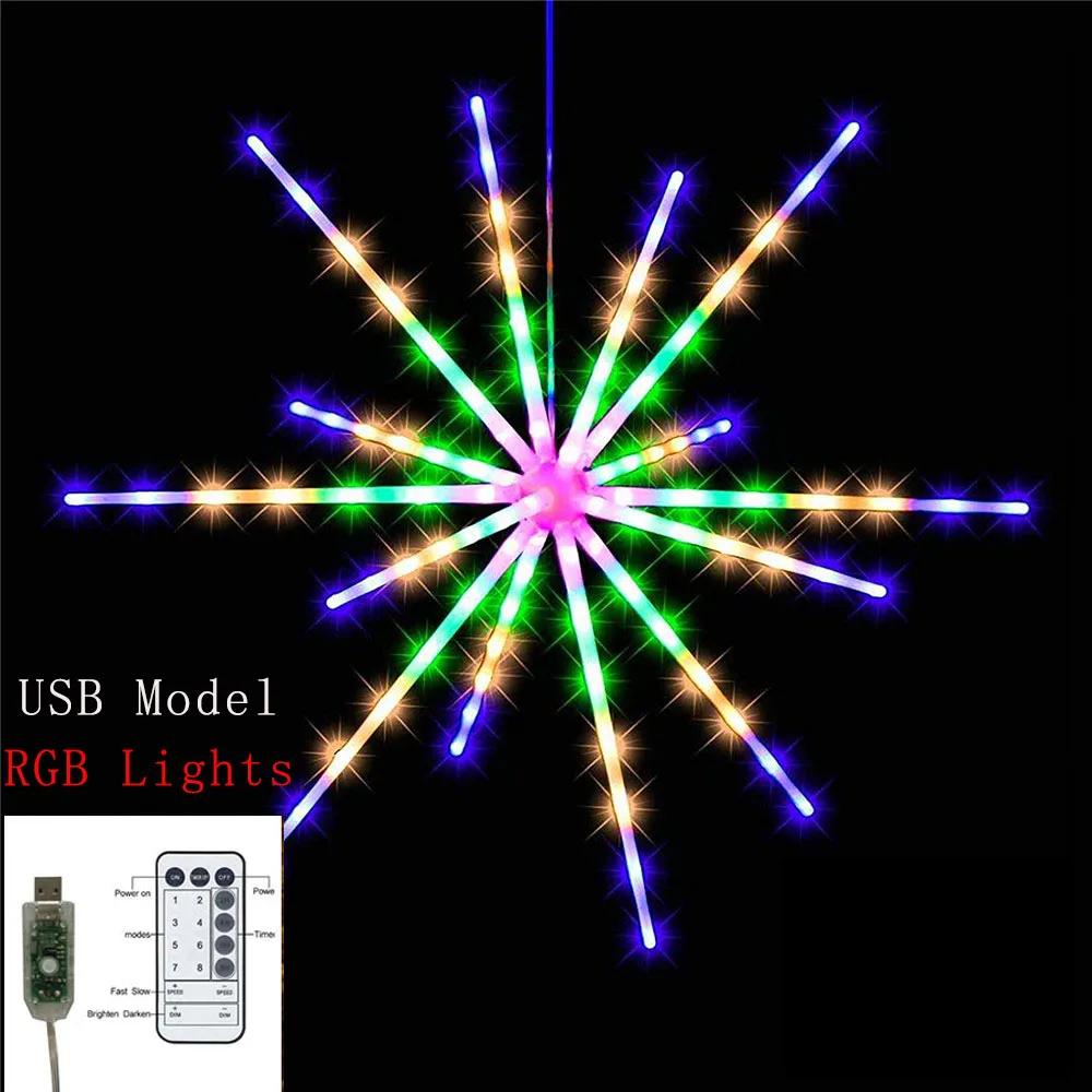 2023 anos novos led fogos de artifício luzes da corda meteoro lâmpada alimentado por bateria para festa de natal casamento decoração interior ao ar livre - Image 1