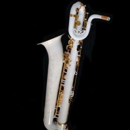 Ouro laca chave barítono saxofone, corpo cor branca, alto grau - Image 6