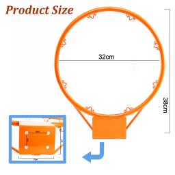 Conjunto de cesta de basquete infantil de 32cm, porta de parede montada, estrutura de aro sólido com 1 rede, 4 parafusos de expansão, cesta de basquete suspensa - Image 2