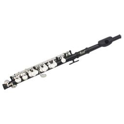 Flauta banhado a prata flauta, preto, metade do tamanho, instrumento com estojo, pano de limpeza, cuproníquel, C Key - Image 1