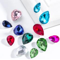 Cristal Gota De Água Vidro Teardrop Strass, Charme Jóias, 3D Nail Arts, DIY Acessórios, Artesanato do Vestuário, Alta Qualidade - Image 1