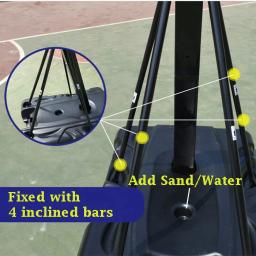 Suporte de basquete móvel portátil, altura ajustável, aro para jovens adultos, adolescentes, uso interno e externo, 8ft -10ft, 2.5m-3.05m - Image 4