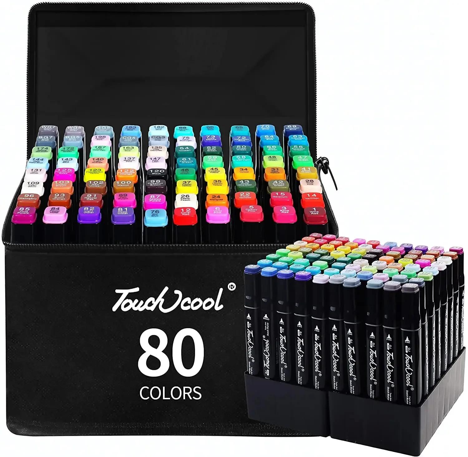 80 Colored Oily Marker Pen Double Head Set Art Paint Manga Brush for Girls Children Office School Student Supplies Stationery - Image 1